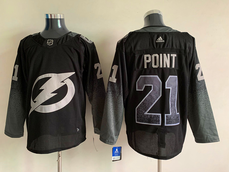 Men's Tampa Bay Lightning Brayden Point #21 Black Jersey